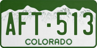 CO license plate AFT513