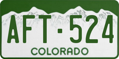 CO license plate AFT524