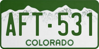 CO license plate AFT531