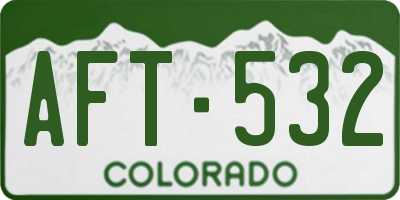 CO license plate AFT532