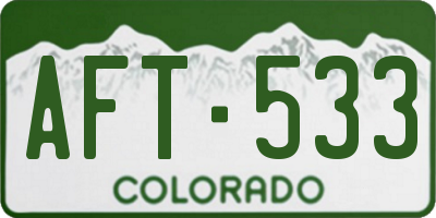 CO license plate AFT533