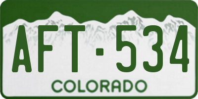 CO license plate AFT534