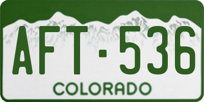 CO license plate AFT536