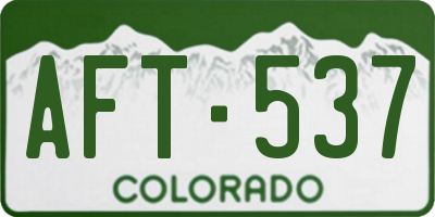 CO license plate AFT537
