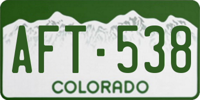 CO license plate AFT538