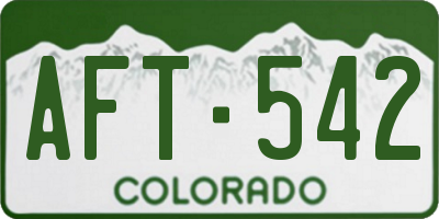 CO license plate AFT542