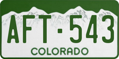 CO license plate AFT543