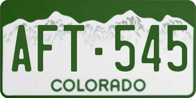 CO license plate AFT545
