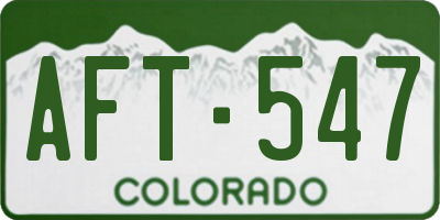 CO license plate AFT547