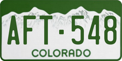 CO license plate AFT548