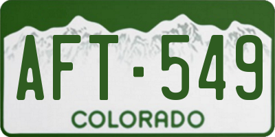 CO license plate AFT549