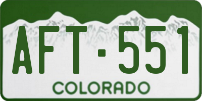 CO license plate AFT551