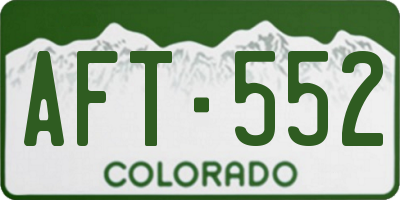 CO license plate AFT552