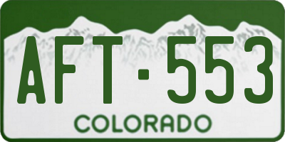 CO license plate AFT553