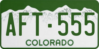 CO license plate AFT555