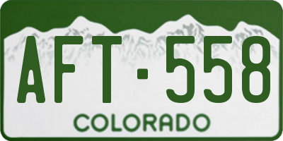 CO license plate AFT558