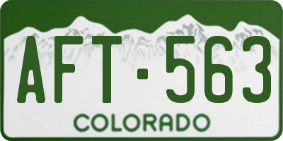 CO license plate AFT563