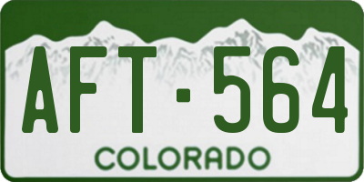 CO license plate AFT564