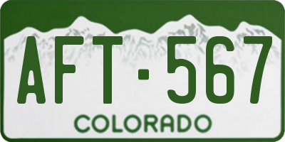 CO license plate AFT567