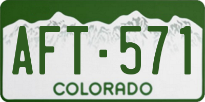 CO license plate AFT571
