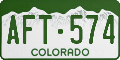 CO license plate AFT574