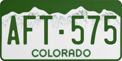 CO license plate AFT575