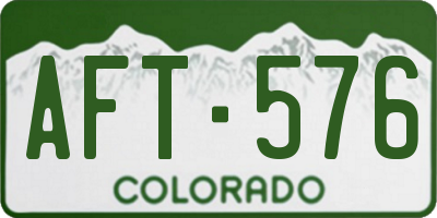 CO license plate AFT576