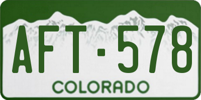 CO license plate AFT578