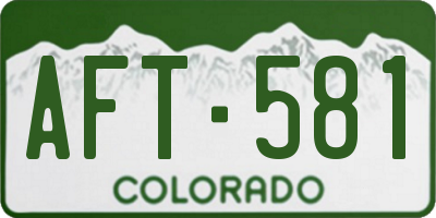 CO license plate AFT581
