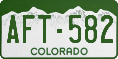 CO license plate AFT582