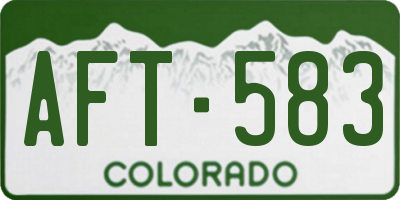 CO license plate AFT583