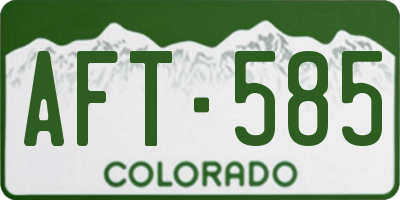 CO license plate AFT585