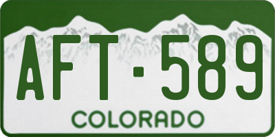 CO license plate AFT589