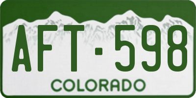 CO license plate AFT598
