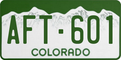 CO license plate AFT601