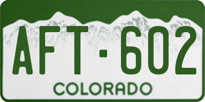CO license plate AFT602