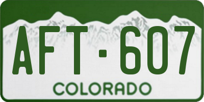 CO license plate AFT607