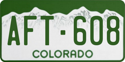 CO license plate AFT608