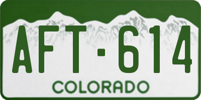 CO license plate AFT614