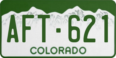 CO license plate AFT621
