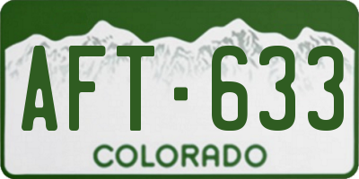 CO license plate AFT633