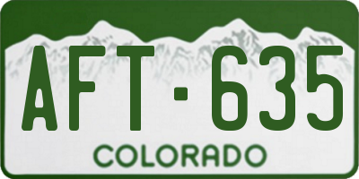 CO license plate AFT635