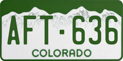 CO license plate AFT636