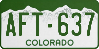 CO license plate AFT637