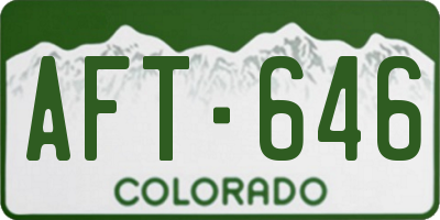 CO license plate AFT646