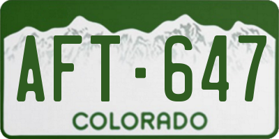 CO license plate AFT647