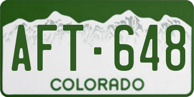 CO license plate AFT648