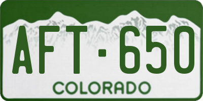 CO license plate AFT650