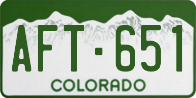 CO license plate AFT651