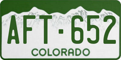 CO license plate AFT652